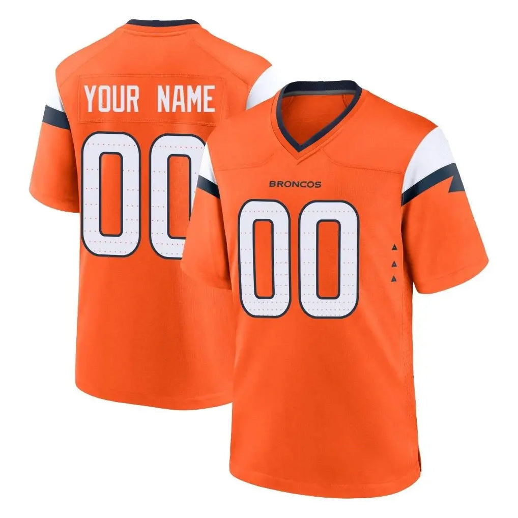 Qdoa Custom D.Broncos Orange Home Game Any Name & Numbers Stitched Jerseys