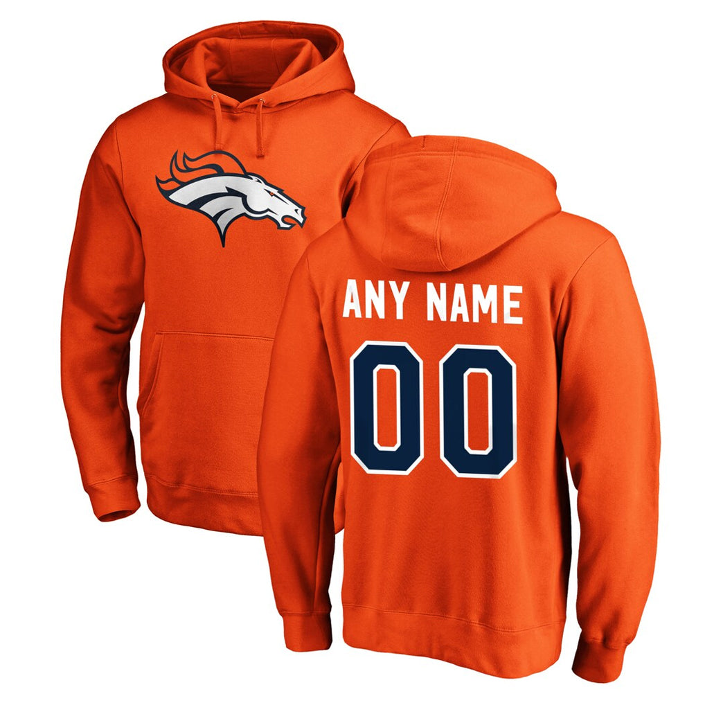Qdoa Custom D.Broncos Orange Pullover Hoodie Limited Any Name & Numbers Stitched Jerseys