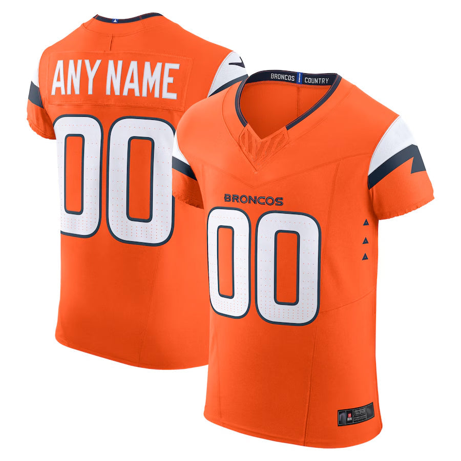 Qdoa Custom D.Broncos Vapor F.U.S.E. Elite Orange Stitched Jerseys