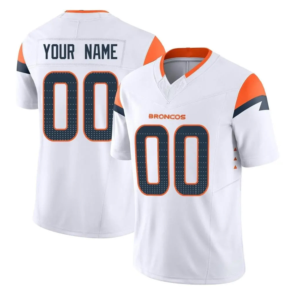 Qdoa Custom D.Broncos White Limited Vapor F.U.S.E. Home Game Any Name & Numbers Stitched Jerseys