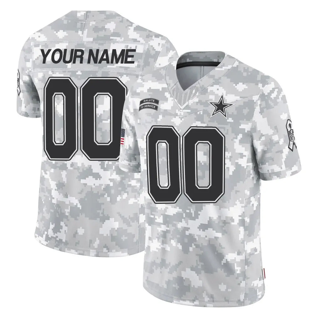 Qdoa Custom D.Cowboys Arctic Camo Salute to Service Limited Home Game Any Name & Numbers Stitched Jerseys