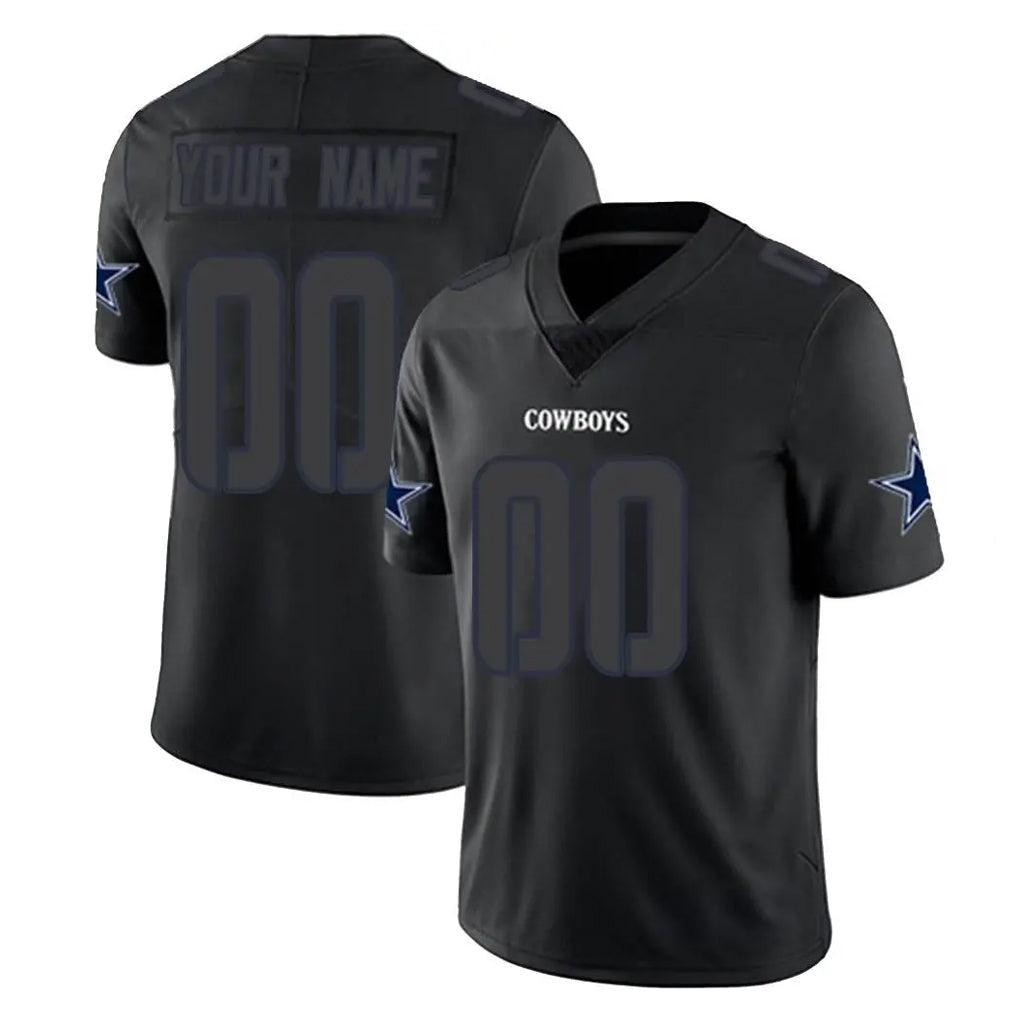 Qdoa Custom D.Cowboys Black Impact Limited Home Game Any Name & Numbers Stitched Jerseys