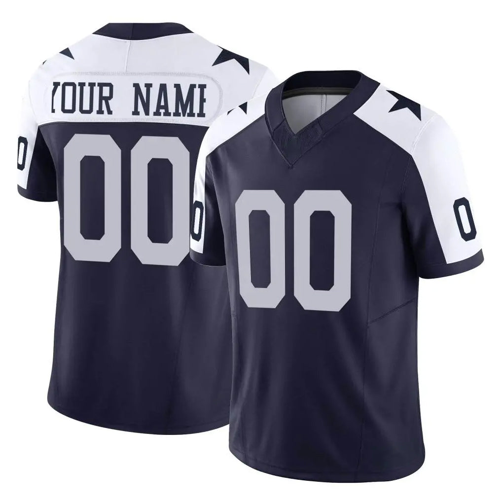 Qdoa Custom D.Cowboys Navy-White Limited Alternate Vapor F.U.S.E. Home Game Any Name & Numbers Stitched Jerseys