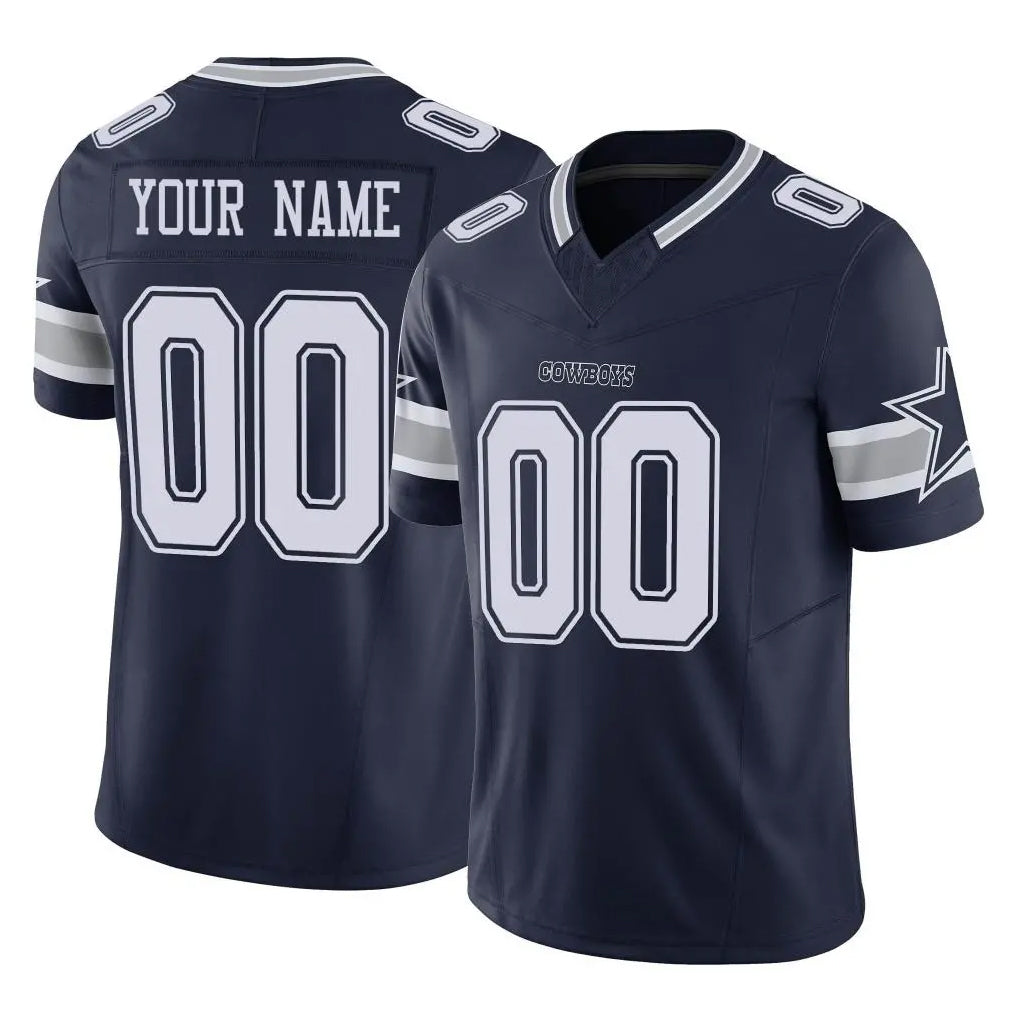 Qdoa Custom D.Cowboys Navy Limited Vapor F.U.S.E. Home Game Any Name & Numbers Stitched Jerseys