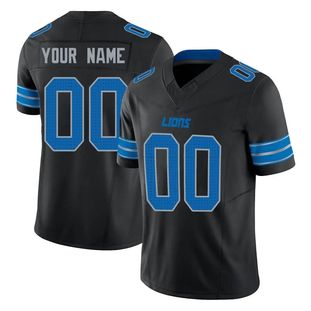 Qdoa Custom D.Lions Black Alternate Vapor F.U.S.E. Limited Home Game Any Name & Numbers Stitched Jerseys