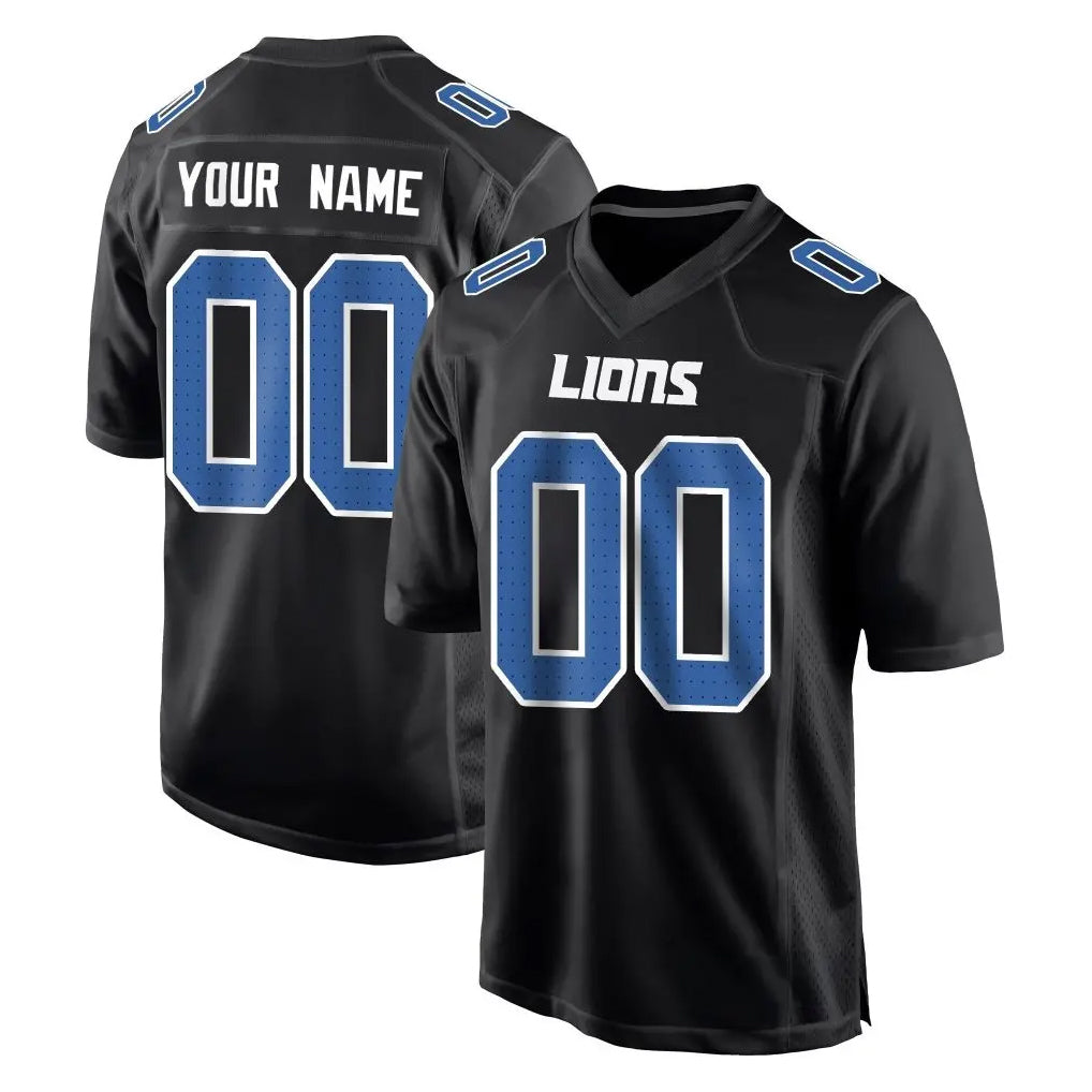 Qdoa Custom D.Lions Black Fashion Home Game Any Name & Numbers Stitched Jerseys