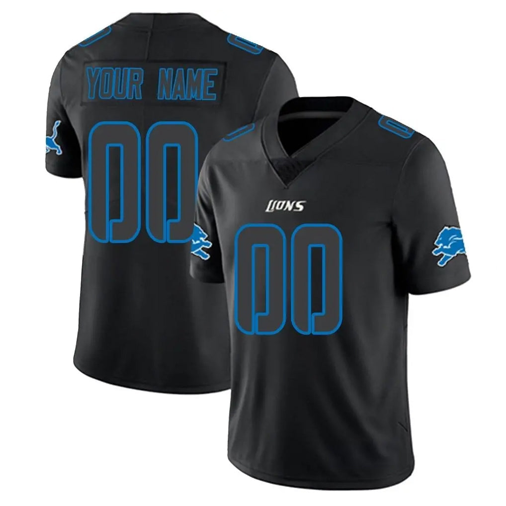 Qdoa Custom D.Lions Black Impact Limited Home Game Any Name & Numbers Stitched Jerseys