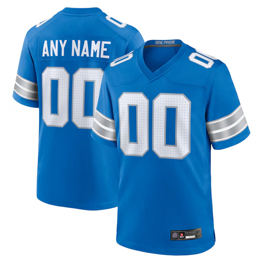 Qdoa Custom D.Lions Blue Home Game Stitched Jerseys