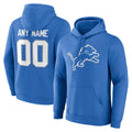Qdoa Custom D.Lions Blue Pullover Hoodies Limited Any Name & Numbers Stitched Jerseys