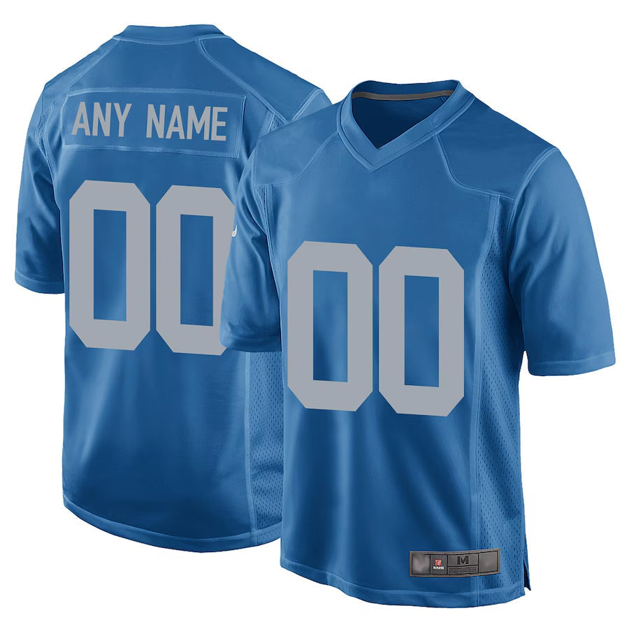 Qdoa Custom D.Lions Blue Replica Game Alternate Stitched Jerseys