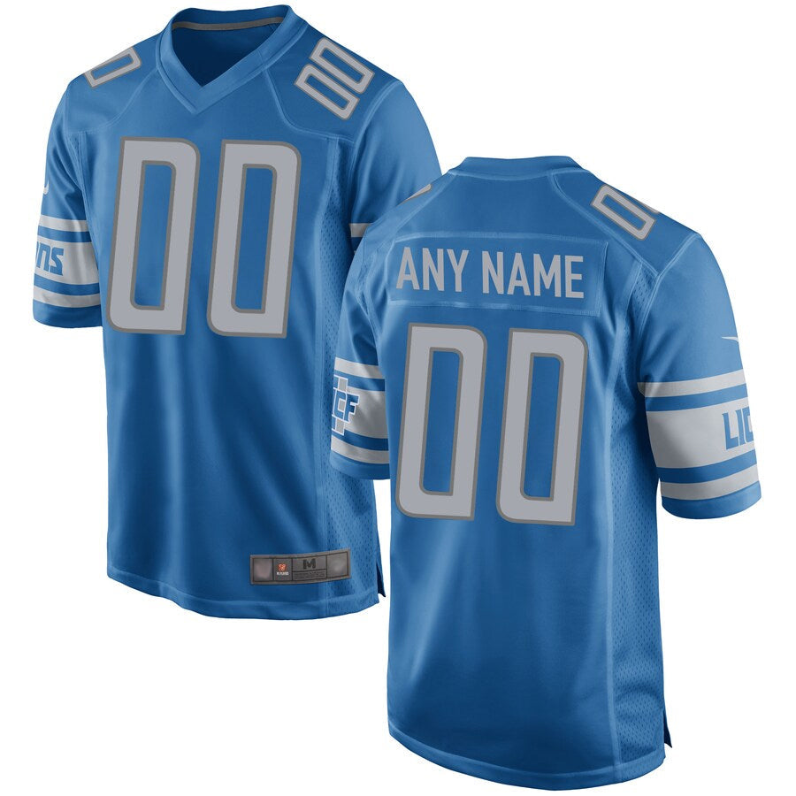 Qdoa Custom D.Lions Blue Replica Game Stitched Jerseys