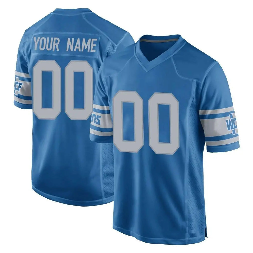 Qdoa Custom D.Lions Blue Vapor Untouchable Throwback Game Any Name & Numbers Stitched Jerseys