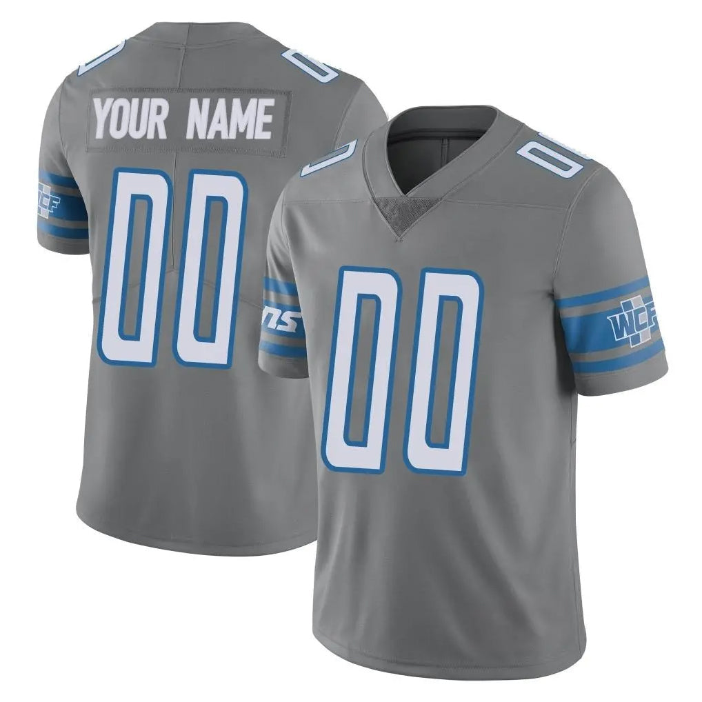Qdoa Custom D.Lions Gray Vapor Untouchable Limited Home Game Any Name & Numbers Stitched Jerseys