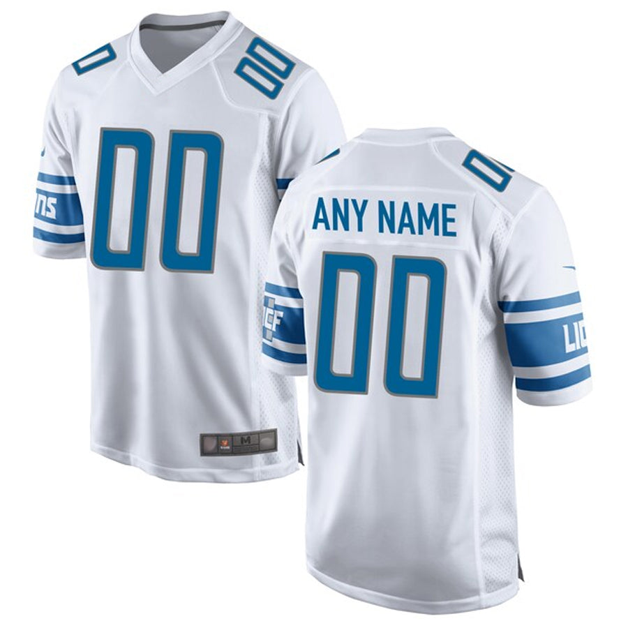 Qdoa Custom D.Lions White Replica Game Stitched Jerseys