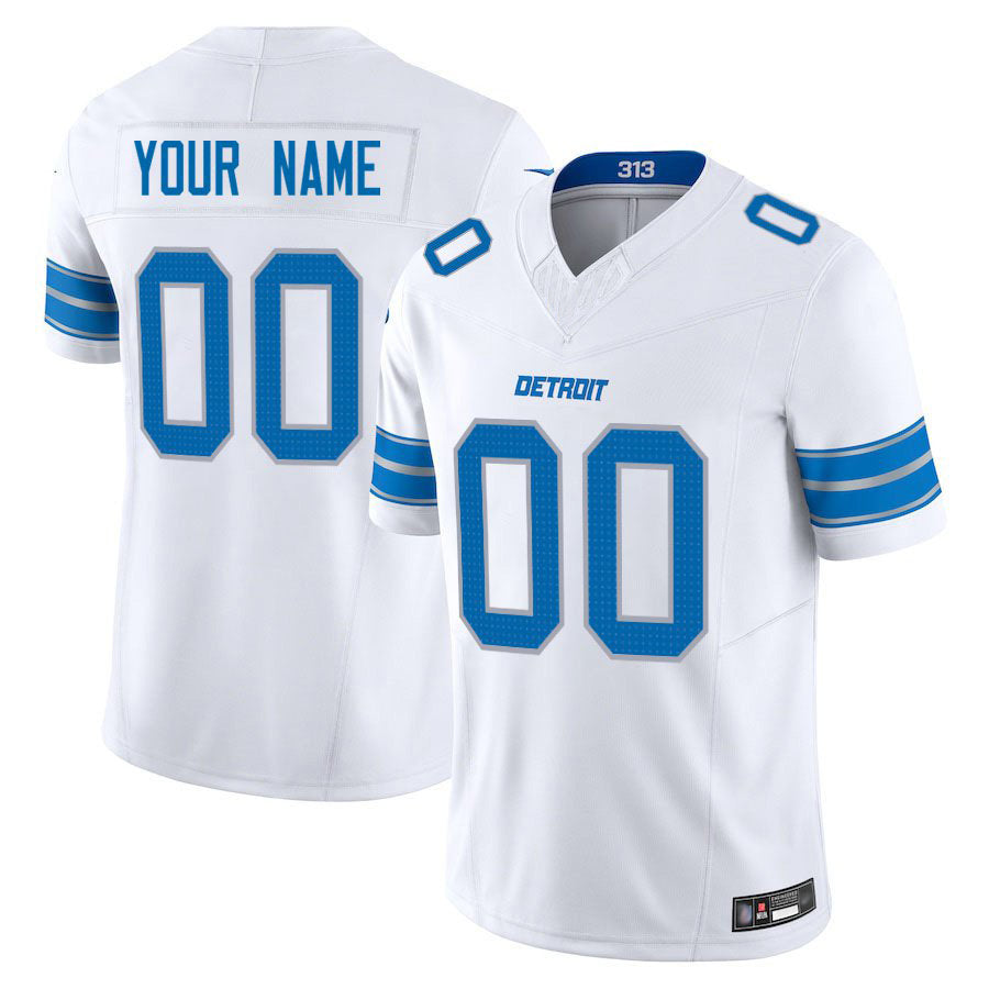 Qdoa Custom D.Lions White Vapor F.U.S.E. Limited Elite Stitched Jerseys