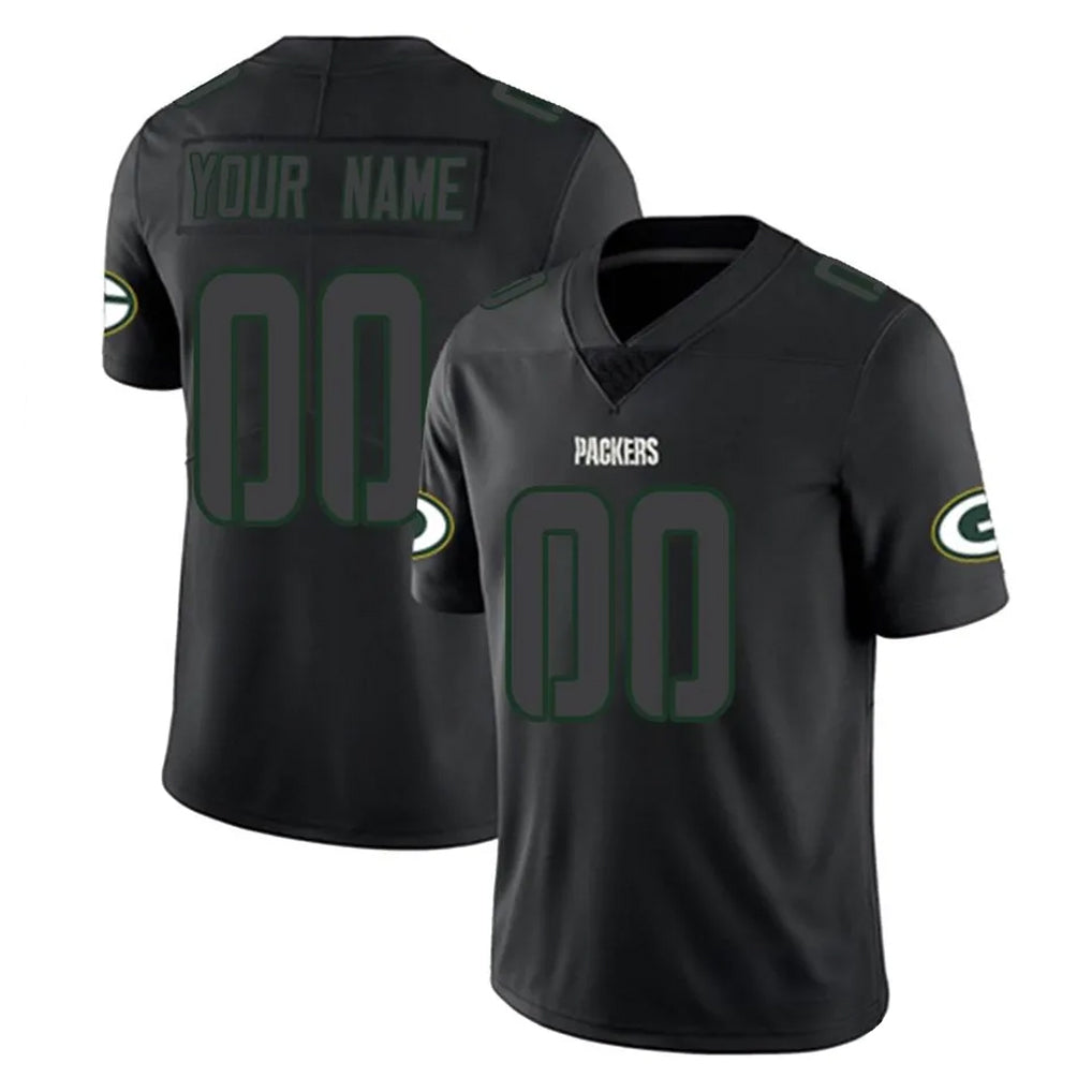 Qdoa Custom GB.Packers Black Impact Limited Home Game Any Name & Numbers Stitched Jerseys