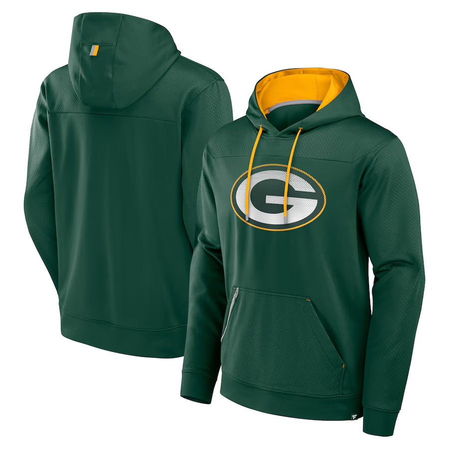 Qdoa Custom GB.Packers Green Defender Pullover Hoodie Game Stitched Jerseys