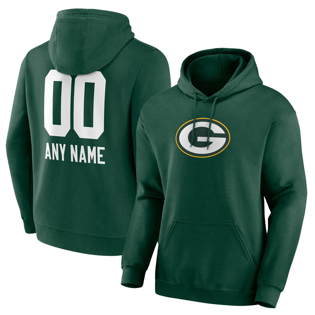 Qdoa Custom GB.Packers Green Logo Pullover Hoodies Limited Game Any Name & Numbers Stitched Jerseys