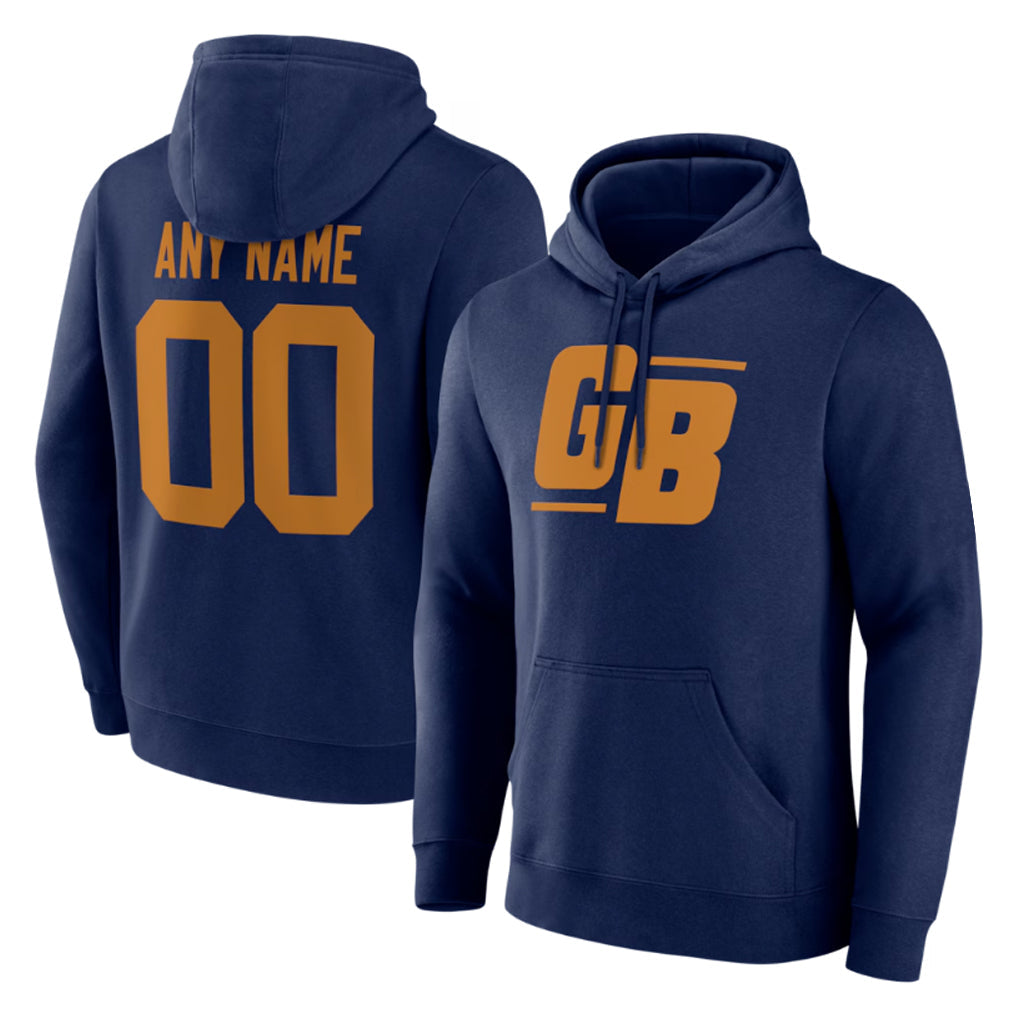Qdoa Custom GB.Packers Navy The 1923 Classic Pullover Hoodies Limited Game Any Name & Numbers Stitched Jerseys