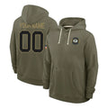 Qdoa Custom GB.Packers Olive Salute to Service Pullover Hoodies Limited Any Name & Numbers Stitched Jerseys