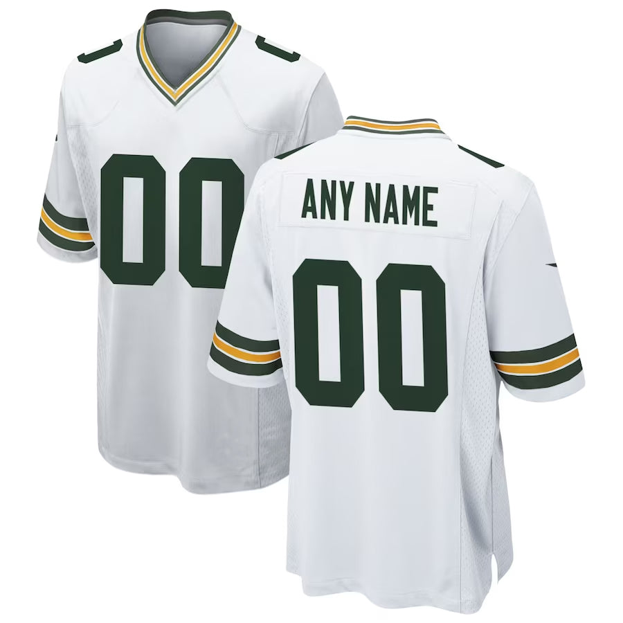 Qdoa Custom GB.Packers White Home Game Stitched Jerseys