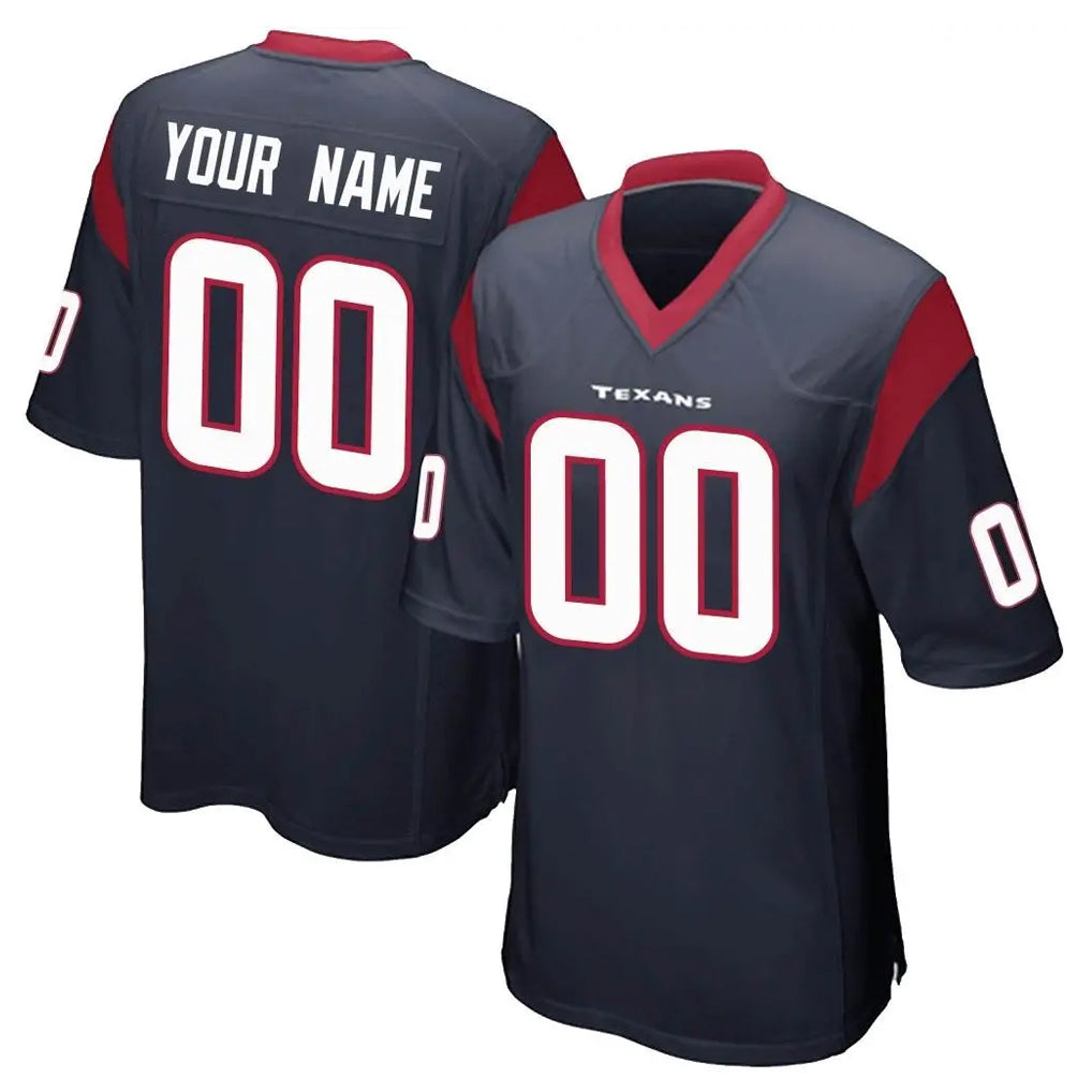 Qdoa Custom H.Texans Navy Home Game Any Name & Numbers Stitched Jerseys