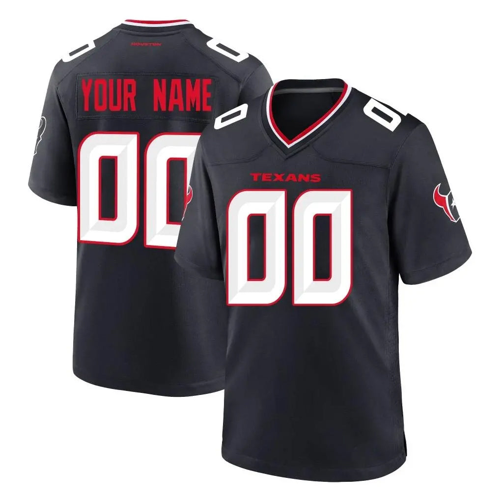 Qdoa Custom H.Texans Navy Team Home Game Any Name & Numbers Stitched Jerseys