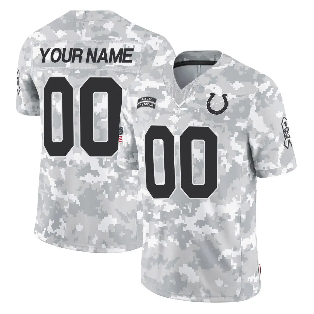 Qdoa Custom IN.Colts Arctic Camo Salute To Service Limited Game Any Name & Numbers Stitched Jerseys