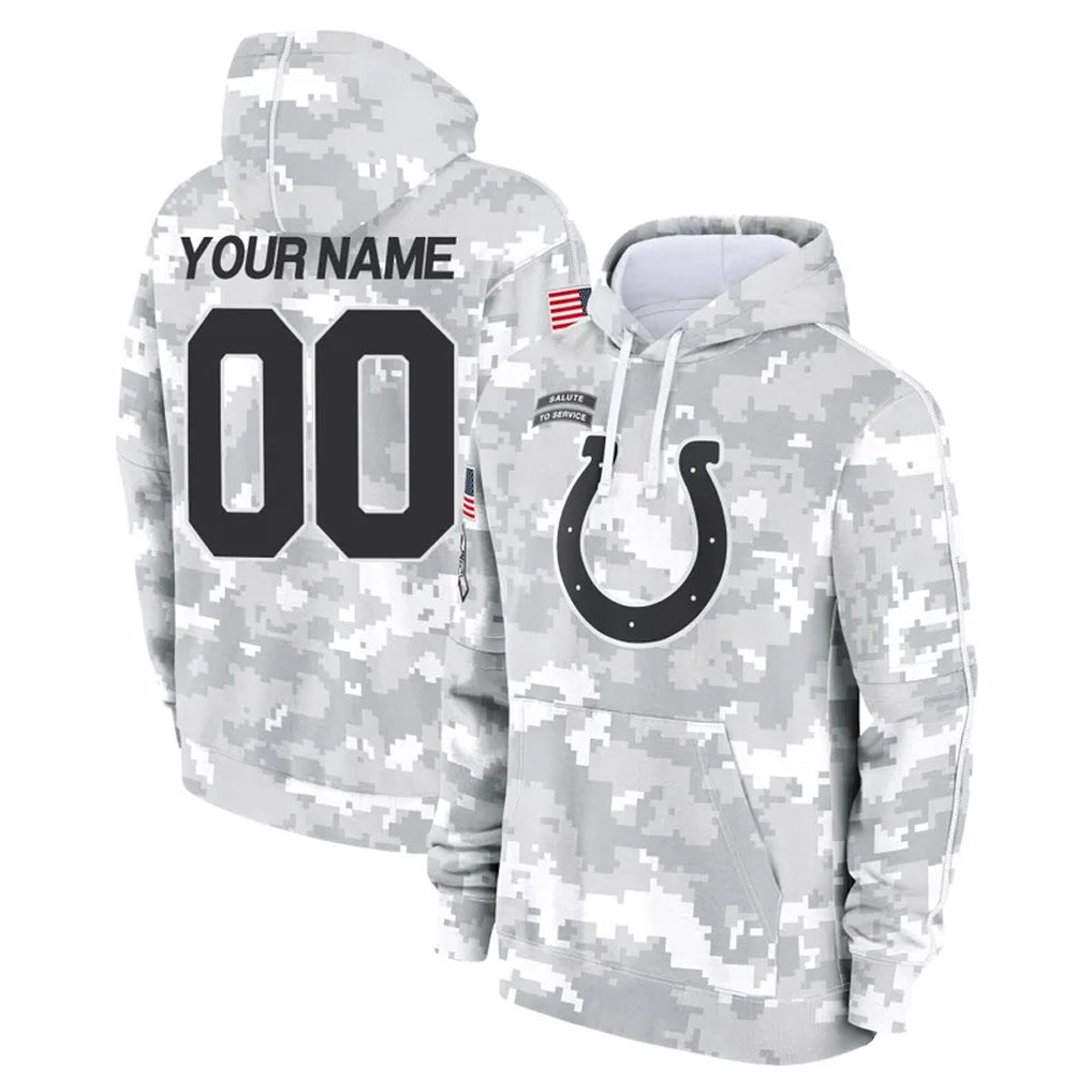 Qdoa Custom IN.Colts Arctic Camo Salute to Service Hoodies Limited Game Any Name & Numbers Stitched Jerseys