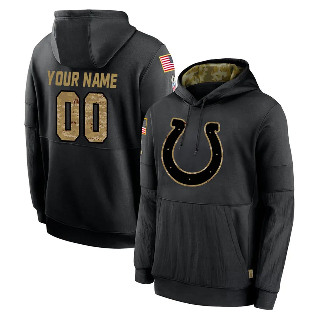 Qdoa Custom IN.Colts Black Salute to Service Hoodies Limited Game Any Name & Numbers Stitched Jerseys