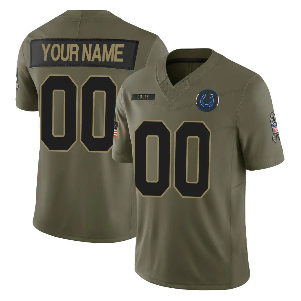 Qdoa Custom IN.Colts Olive 2025 Salute To Service Limited Game Any Name & Numbers Stitched Jerseys