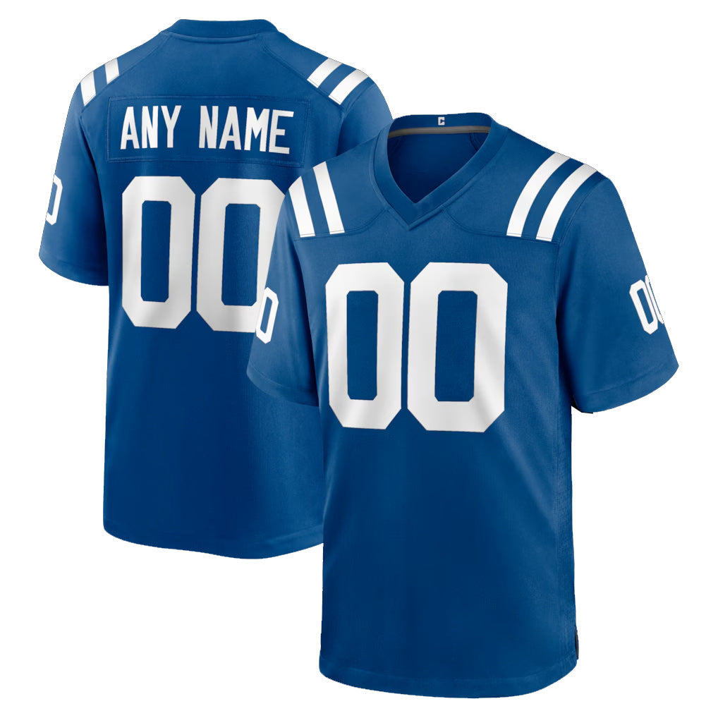 Qdoa Custom IN.Colts Royal Home Game Any Name & Numbers Stitched Jerseys