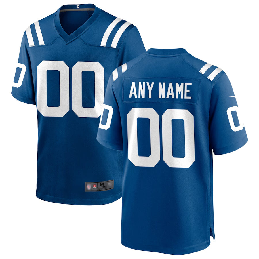 Qdoa Custom IN.Colts Royal Replica Home Game Stitched Jerseys