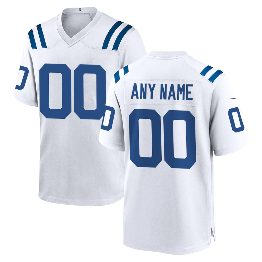 Qdoa Custom IN.Colts White Home Game Any Name & Numbers Stitched Jerseys
