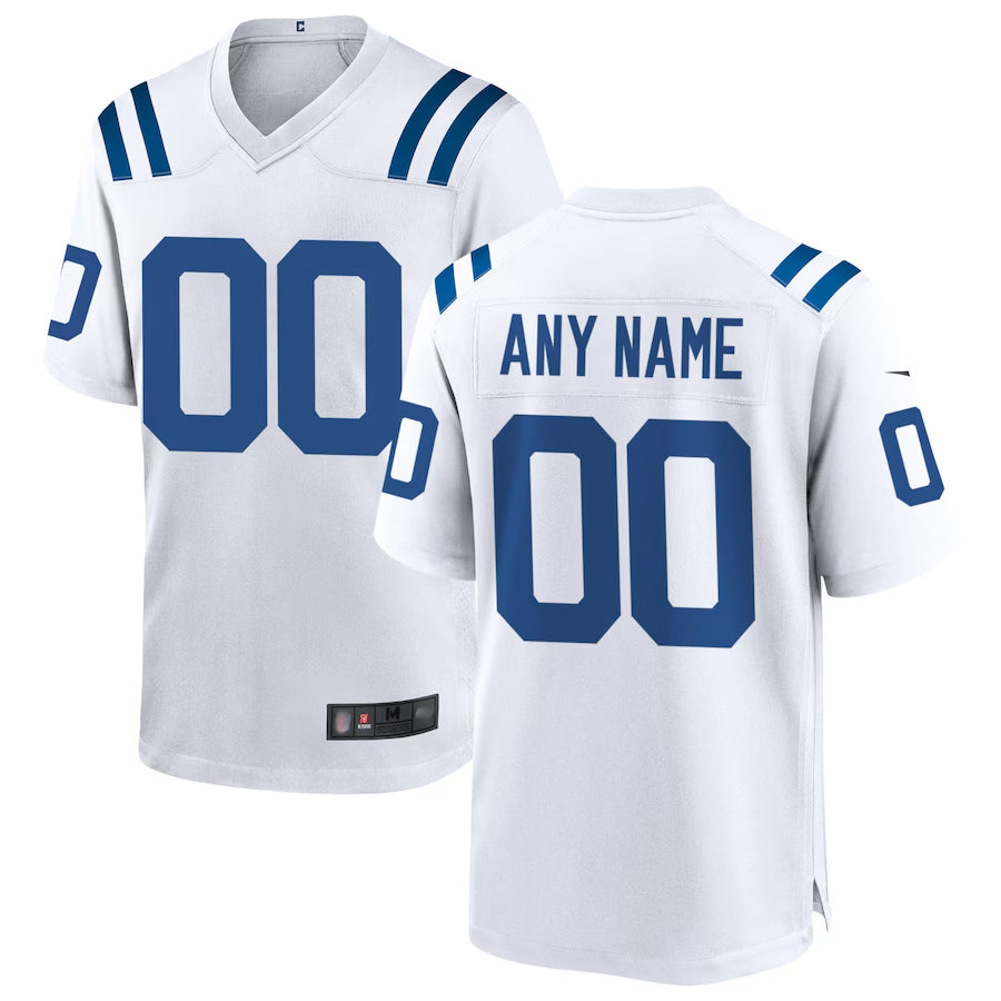 Qdoa Custom IN.Colts White Replica Home Game Stitched Jerseys
