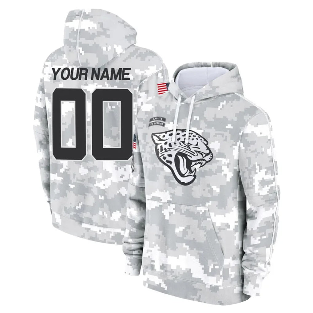 Qdoa Custom J.Jaguars Arctic Camo Salute to Service Hoodies Limited Game Any Name & Numbers Stitched Jerseys