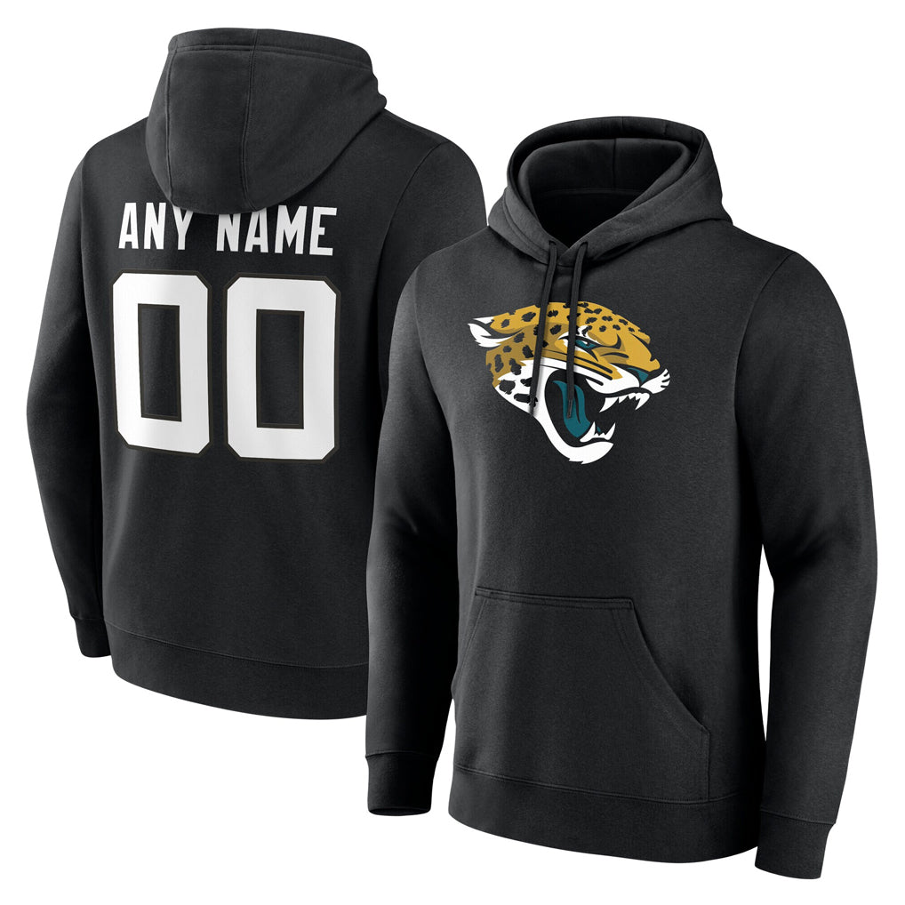Qdoa Custom J.Jaguars Black Pullover Hoodies Limited Any Name & Numbers Stitched Jerseys