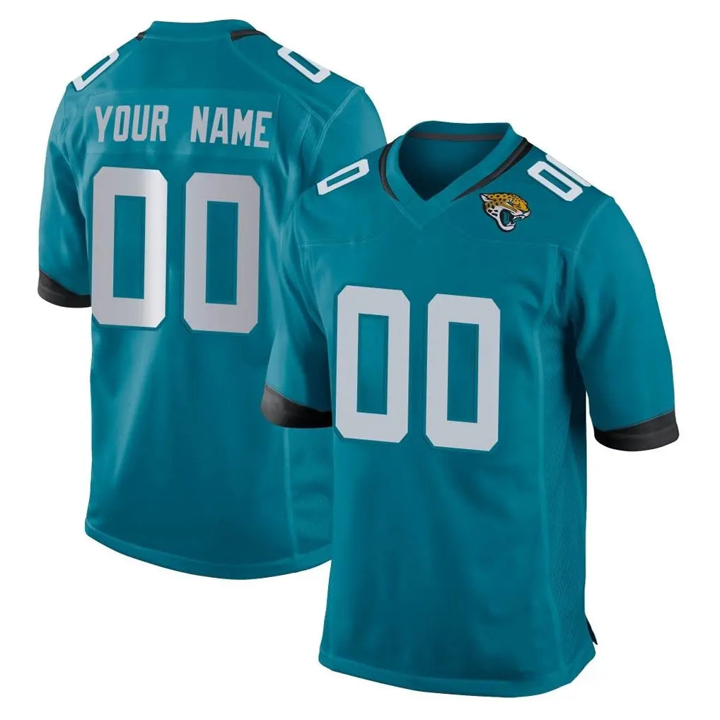 Qdoa Custom J.Jaguars Teal Home Game Any Name & Numbers Stitched Jerseys
