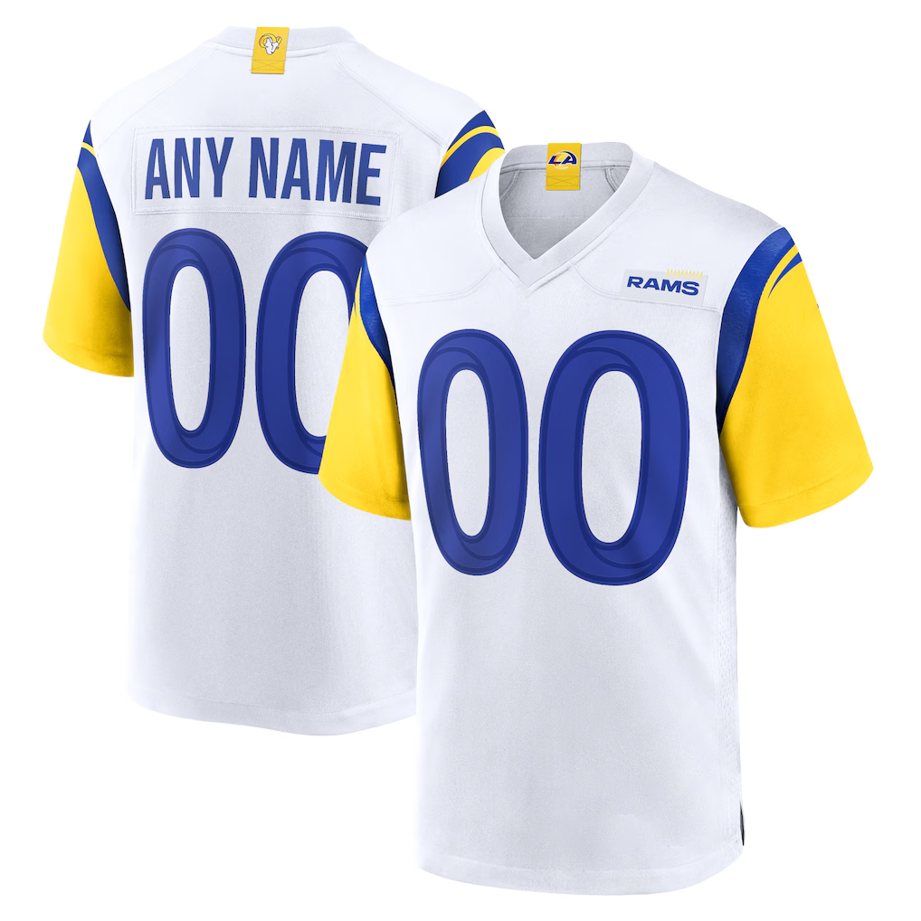 Qdoa Custom LA.Rams White Alternate Stitched Jerseys