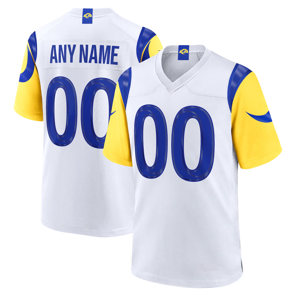Qdoa Custom LA.Rams White Game Stitched Jerseys