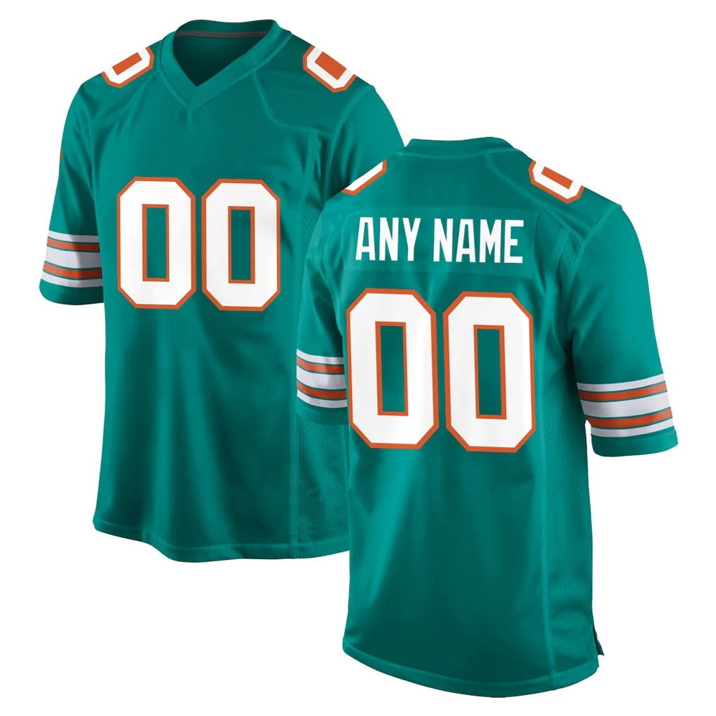 Qdoa Custom M.Dolphins Aqua Alternate Home Game Any Name & Numbers Stitched Jerseys