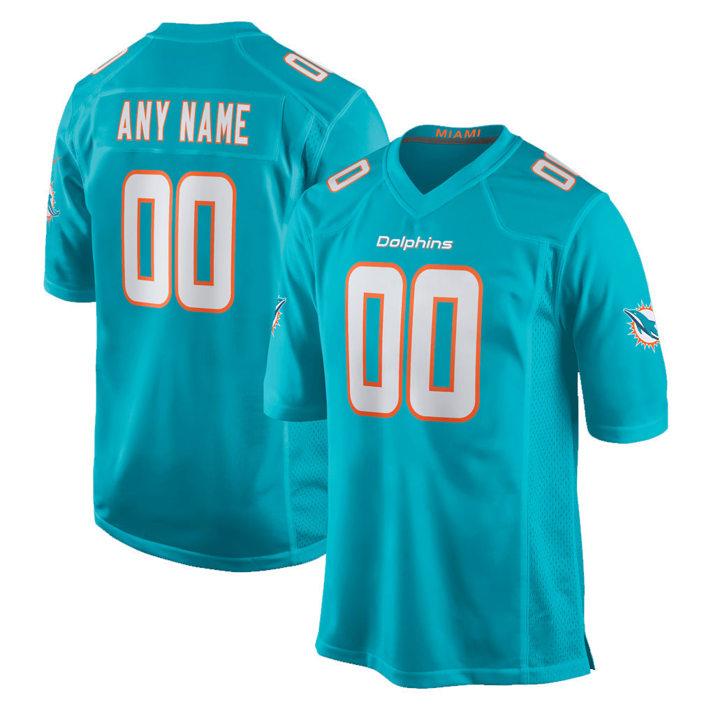 Qdoa Custom M.Dolphins Aqua Home Game Any Name & Numbers Stitched Jerseys