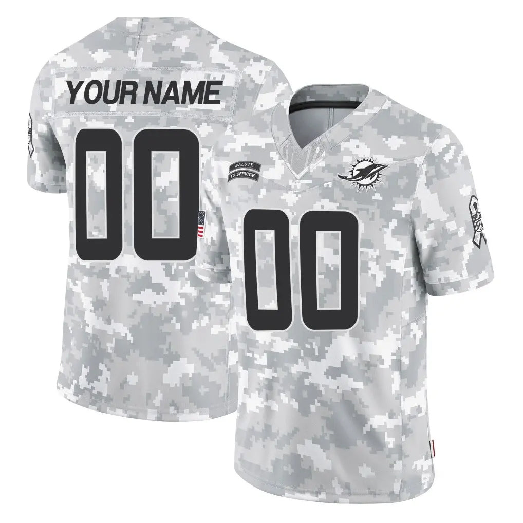 Qdoa Custom M.Dolphins Arctic Camo Salute To Service Limited Game Any Name & Numbers Stitched Jerseys