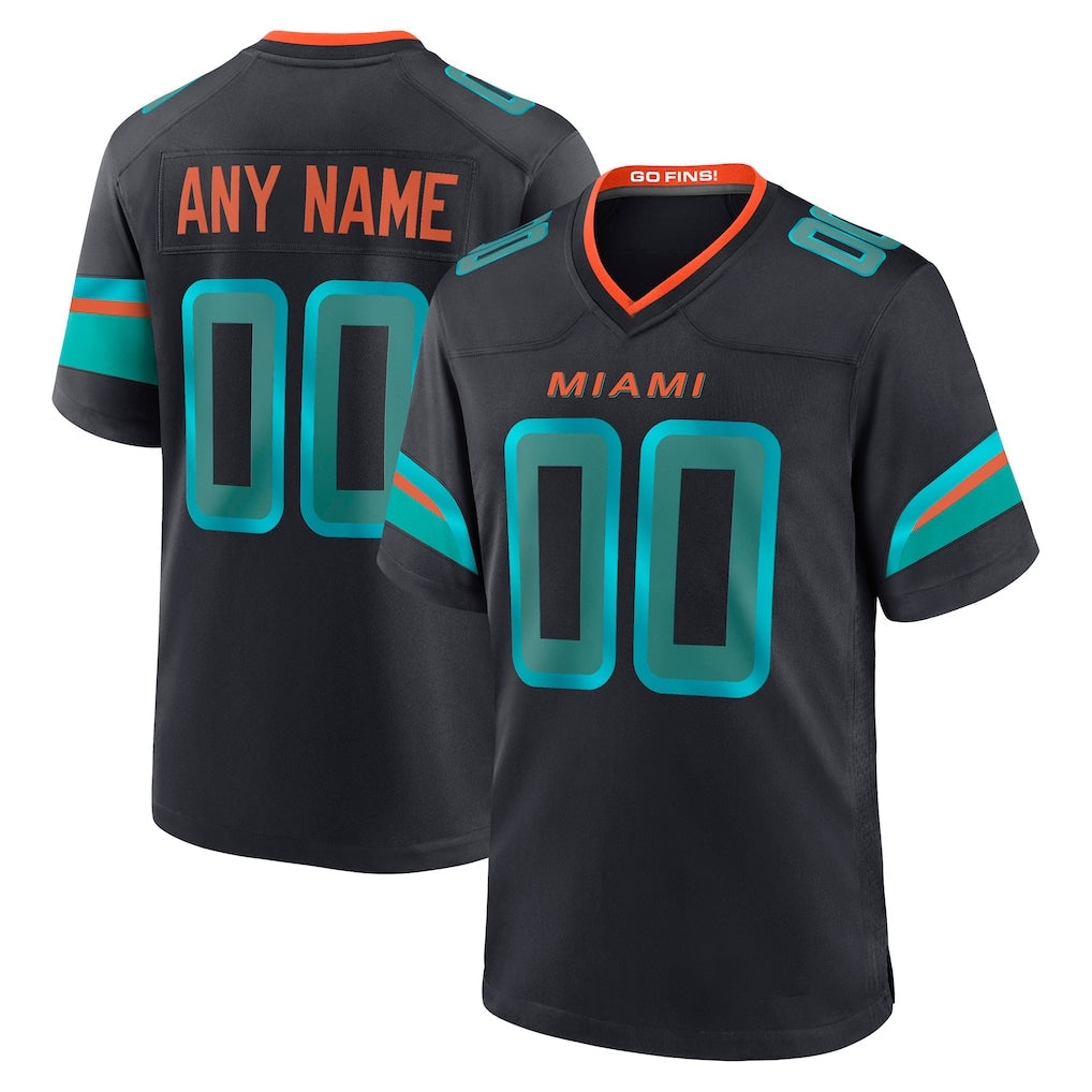 Qdoa Custom M.Dolphins Black Pitch Rivalries Collection Home Game Any Name & Numbers Stitched Jerseys