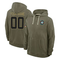 Qdoa Custom M.Dolphins Olive Salute to Service Pullover Hoodies Limited Any Name & Numbers Stitched Jerseys