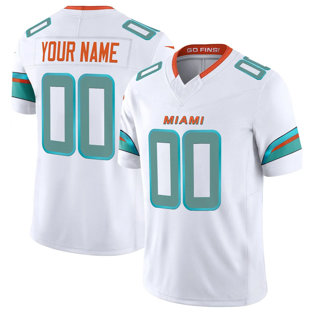 Qdoa Custom M.Dolphins White Limited Vapor F.U.S.E. Home Game Any Name & Numbers Stitched Jerseys