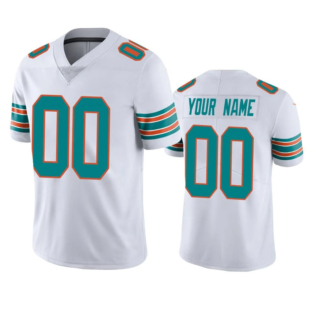 Qdoa Custom M.Dolphins White Limited Vapor Untouchable Home Game Any Name & Numbers Stitched Jerseys