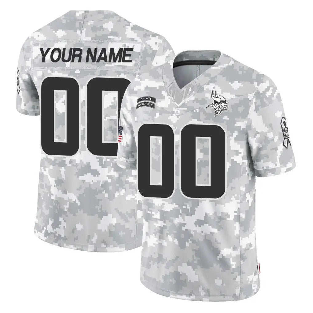 Qdoa Custom MN.Vikings Arctic Camo Salute To Service Limited Game Any Name & Numbers Stitched Jerseys