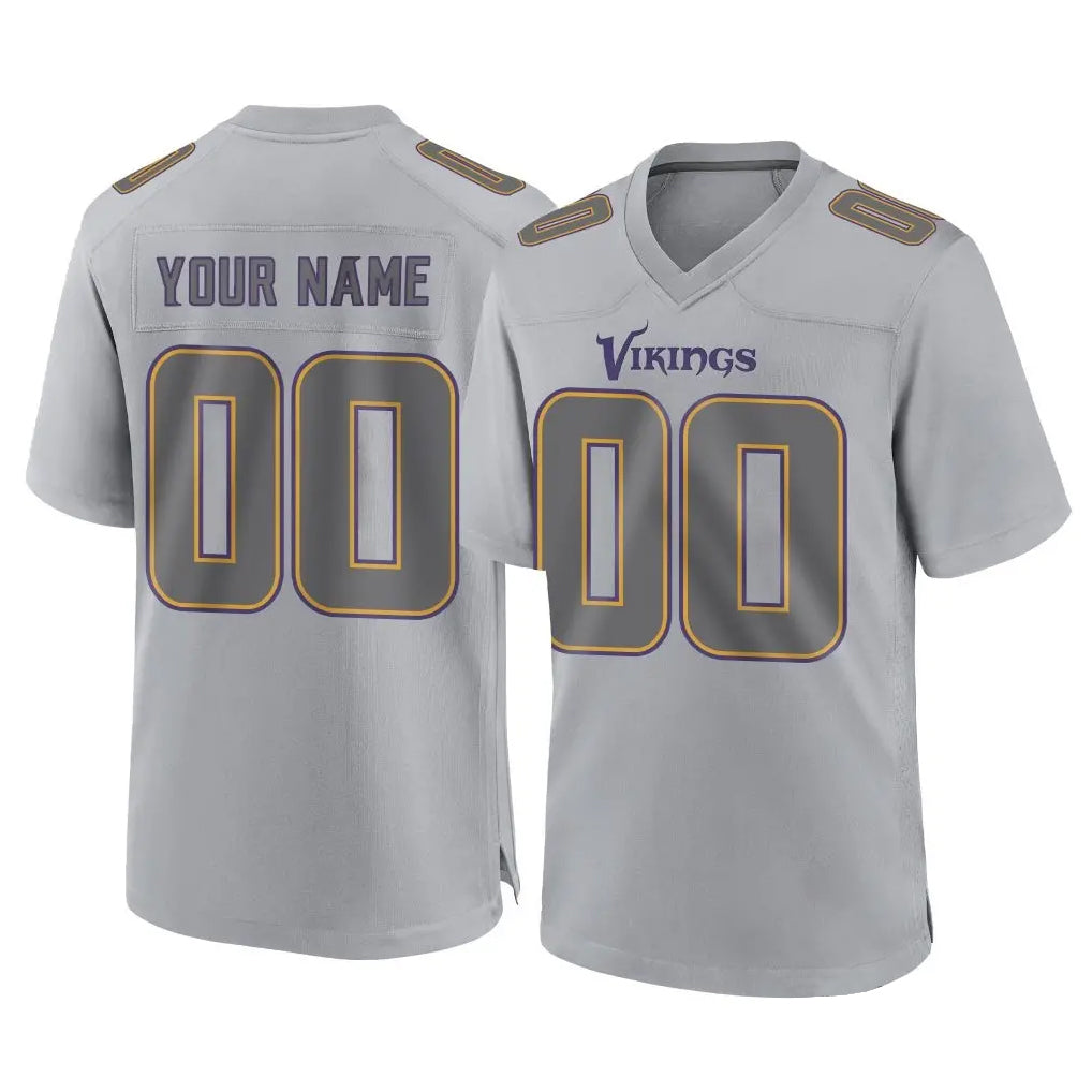 Qdoa Custom MN.Vikings Gray Atmosphere Fashion Home Game Any Name & Numbers Stitched Jerseys
