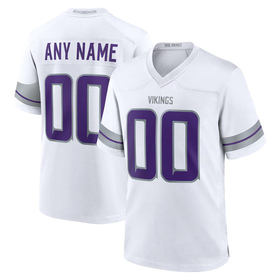 Qdoa Custom MN.Vikings White Alternate Game Stitched Jerseys